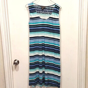 Tommy Bahama 100% Linen Striped Dress Sz S Summer Beach Resortwear Tank Dress